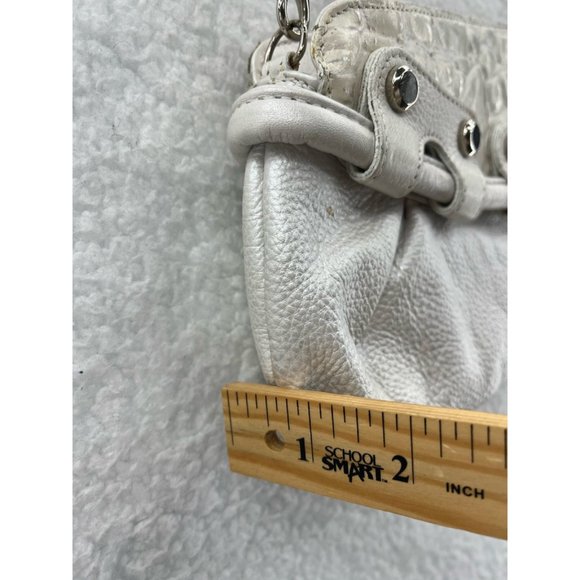 Pietro Alessandro Womens Shoulder Bag White Crocodile Skin Detachable Strap S - Picture 7 of 10